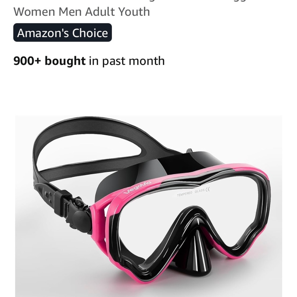 NIB Black and Pink Diving Mask